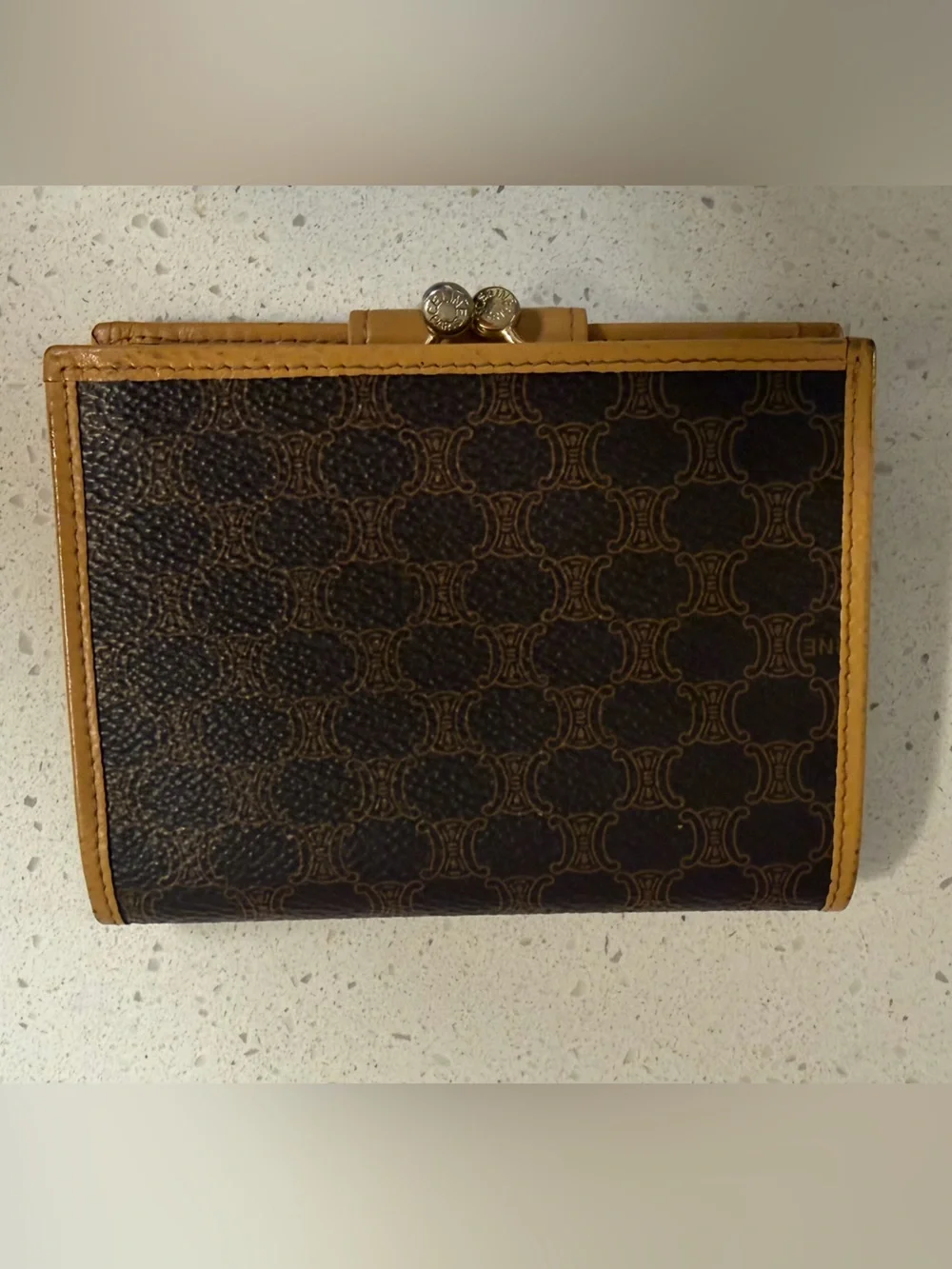 Vintage CÉLINE Macadam Triomphe Kiss-Lock Wallet